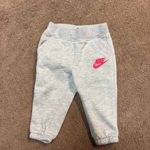 Nike Baby gray and pink sweat pants 12 months